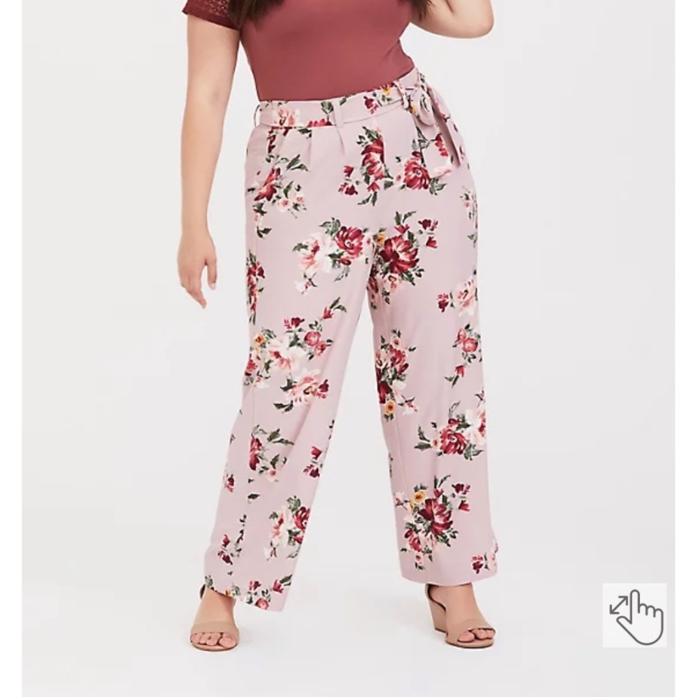 LILAC PURPLE FLORAL CREPE WIDE LEG PANT- these are for sure more pink than lilac